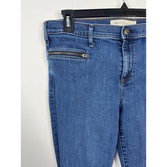 Gap 1969 Women’s True Skinny Ankle Jeans 33 Tall Blue Zip Pockets Stretch - Picture 5 of 11
